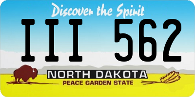 ND license plate III562
