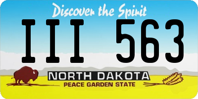ND license plate III563