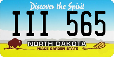 ND license plate III565