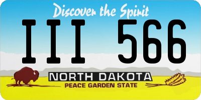 ND license plate III566