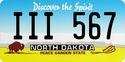 ND license plate III567