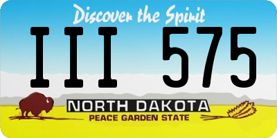 ND license plate III575
