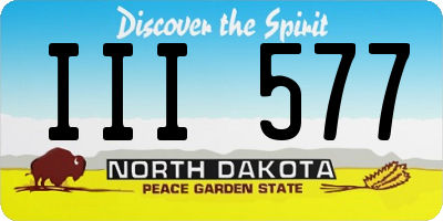 ND license plate III577