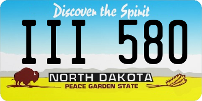 ND license plate III580