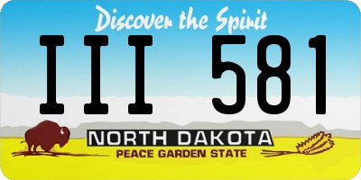 ND license plate III581