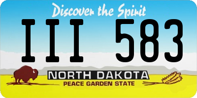 ND license plate III583