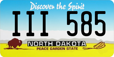 ND license plate III585
