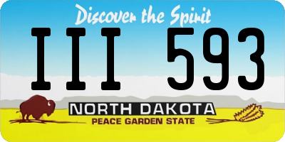 ND license plate III593