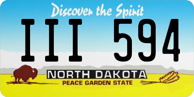 ND license plate III594