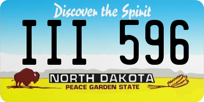 ND license plate III596
