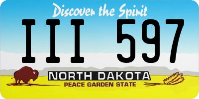 ND license plate III597