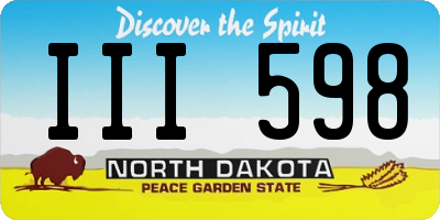 ND license plate III598