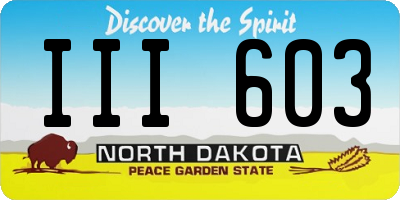 ND license plate III603
