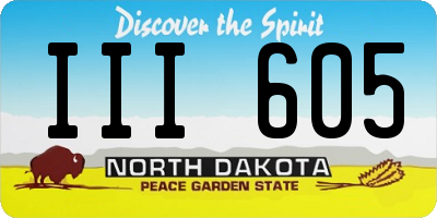 ND license plate III605