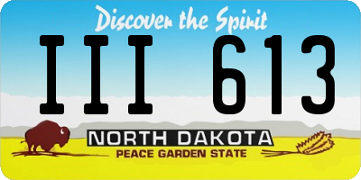 ND license plate III613