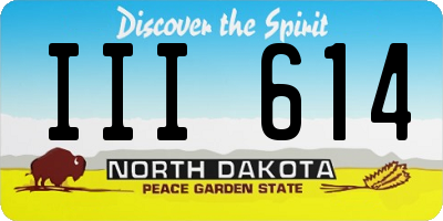 ND license plate III614