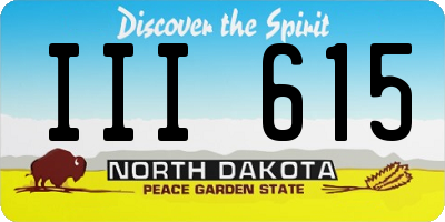 ND license plate III615
