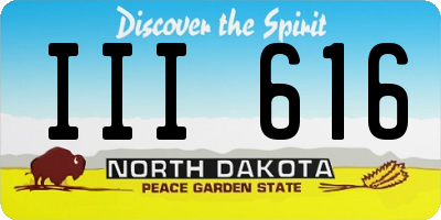 ND license plate III616