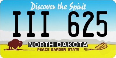 ND license plate III625