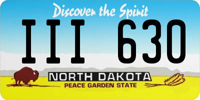 ND license plate III630
