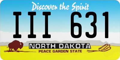 ND license plate III631