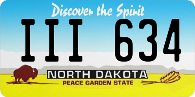 ND license plate III634