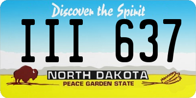 ND license plate III637
