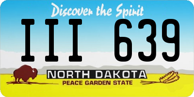 ND license plate III639