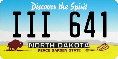 ND license plate III641