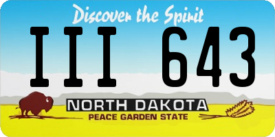 ND license plate III643