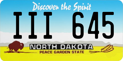 ND license plate III645