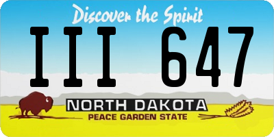 ND license plate III647