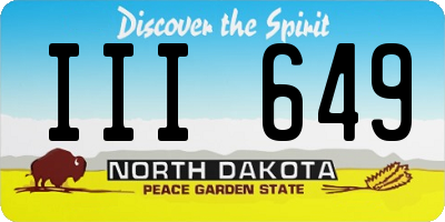 ND license plate III649