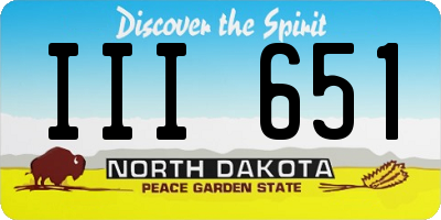 ND license plate III651
