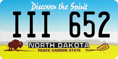 ND license plate III652
