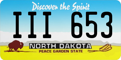 ND license plate III653
