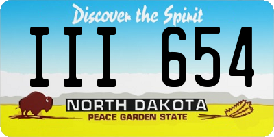 ND license plate III654