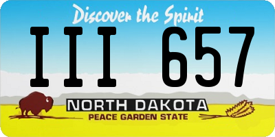 ND license plate III657