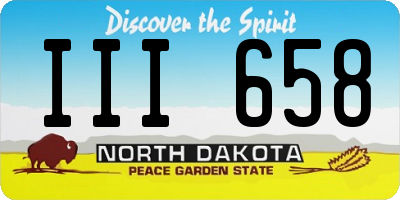 ND license plate III658