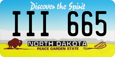 ND license plate III665