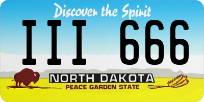 ND license plate III666