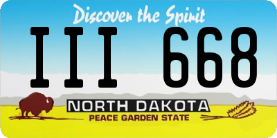 ND license plate III668