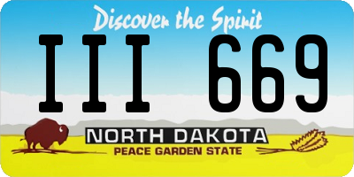 ND license plate III669