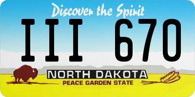 ND license plate III670