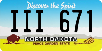 ND license plate III671