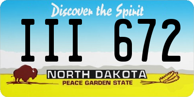 ND license plate III672