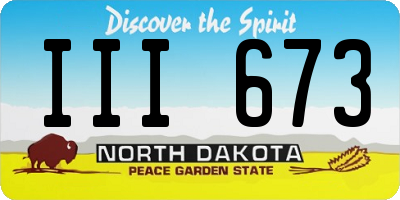 ND license plate III673