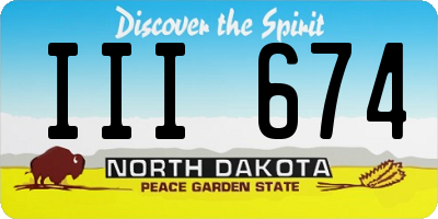 ND license plate III674