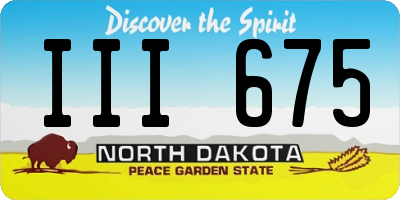 ND license plate III675