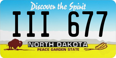 ND license plate III677